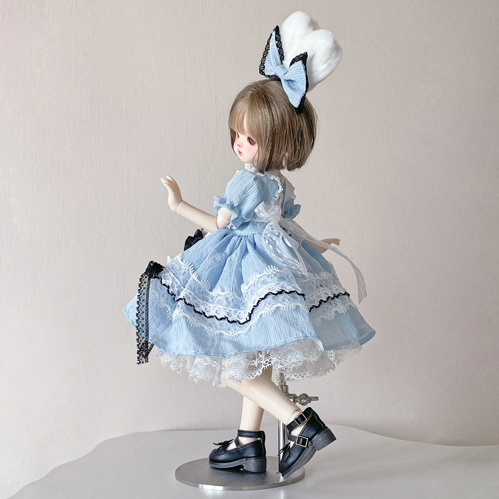 Wonderland Alice Dress Set for 1/6 BJD Dolls – Blue Lolita Outfit