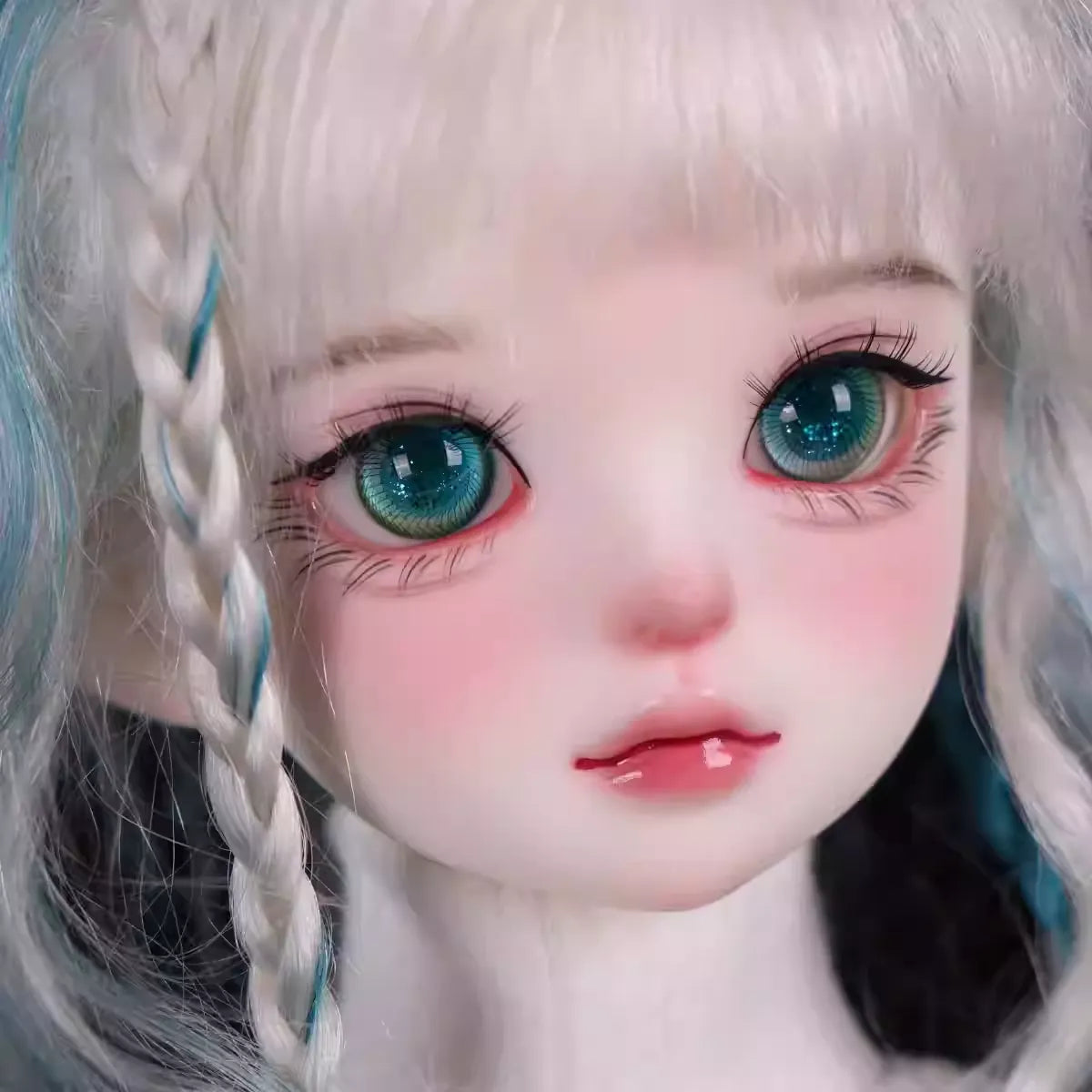 Glass glitter eyes 12-18mm - gradient lake blue color - BJD doll eyes