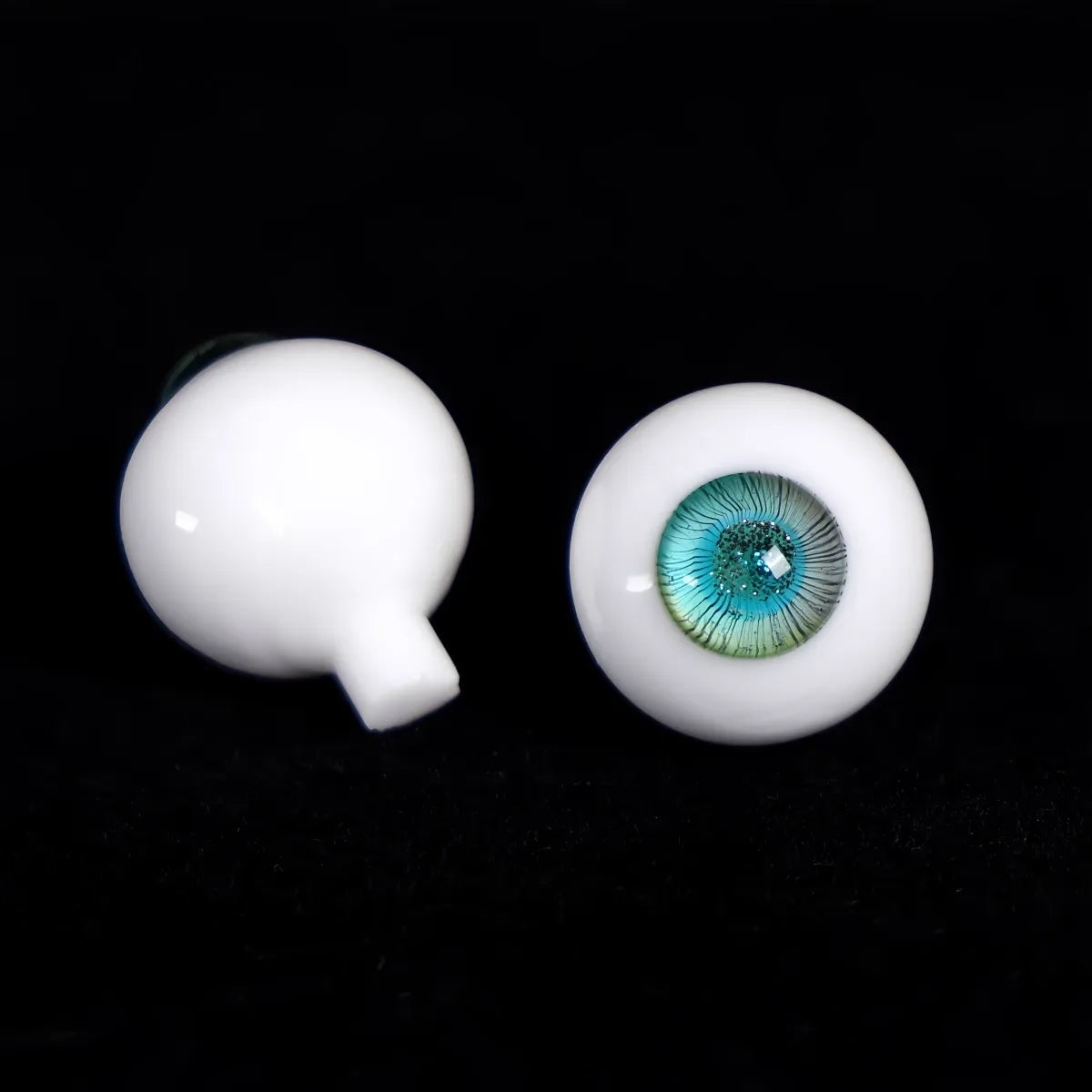 Glass glitter eyes 12-18mm - gradient lake blue color - BJD doll eyes