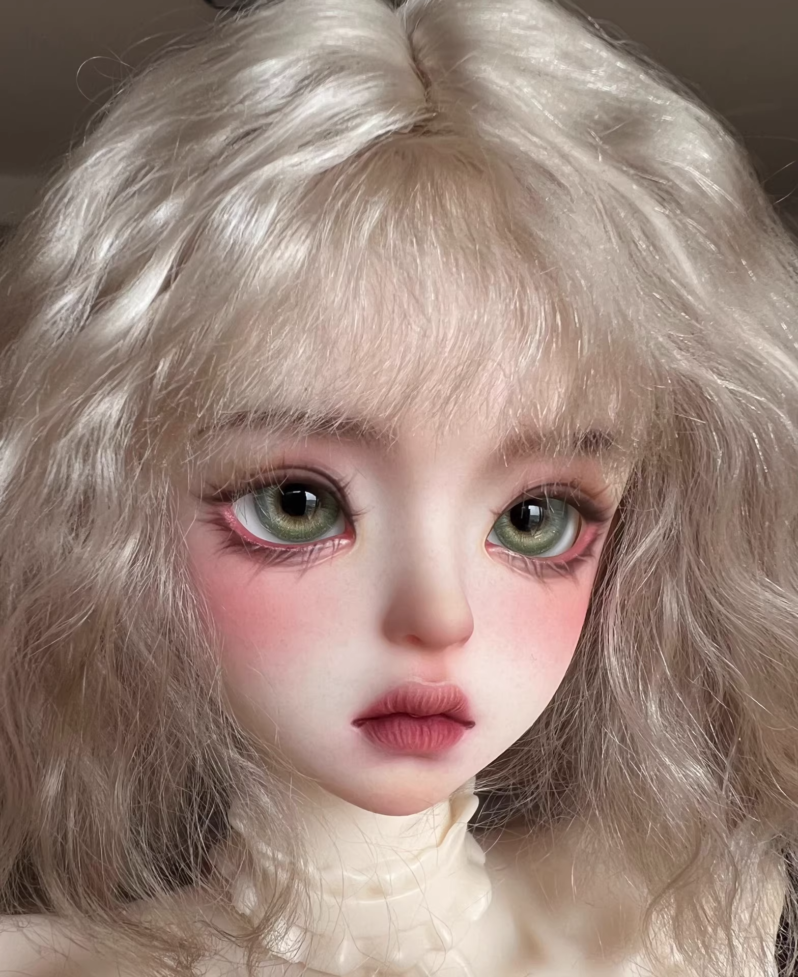 Resin round pupil eyeballs 12-16mm- Fresh mint green - BJD doll eyes