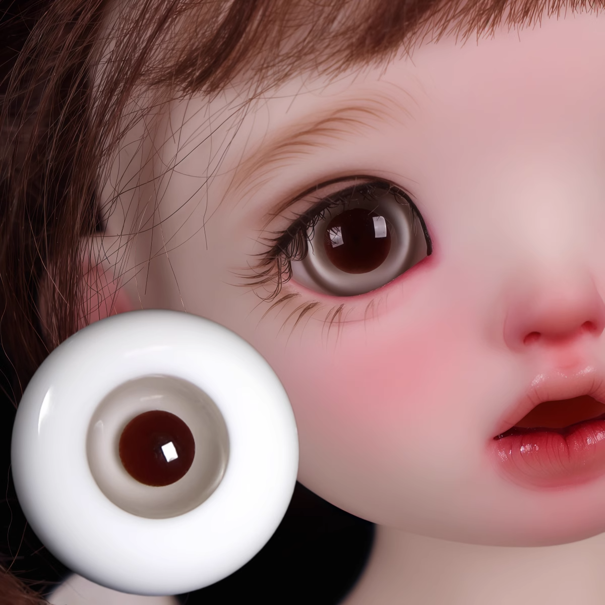 Glass round eyeballs 14-18mm- grayish brown - BJD doll eyes
