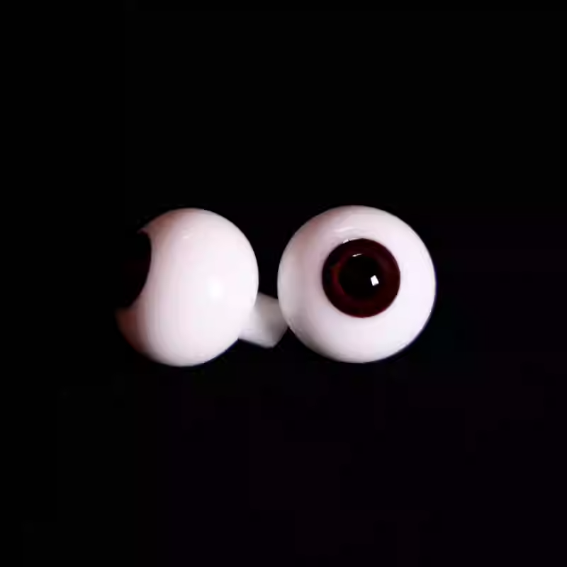 Glass round pupils 12-18mm- natural brown - BJD doll eyes