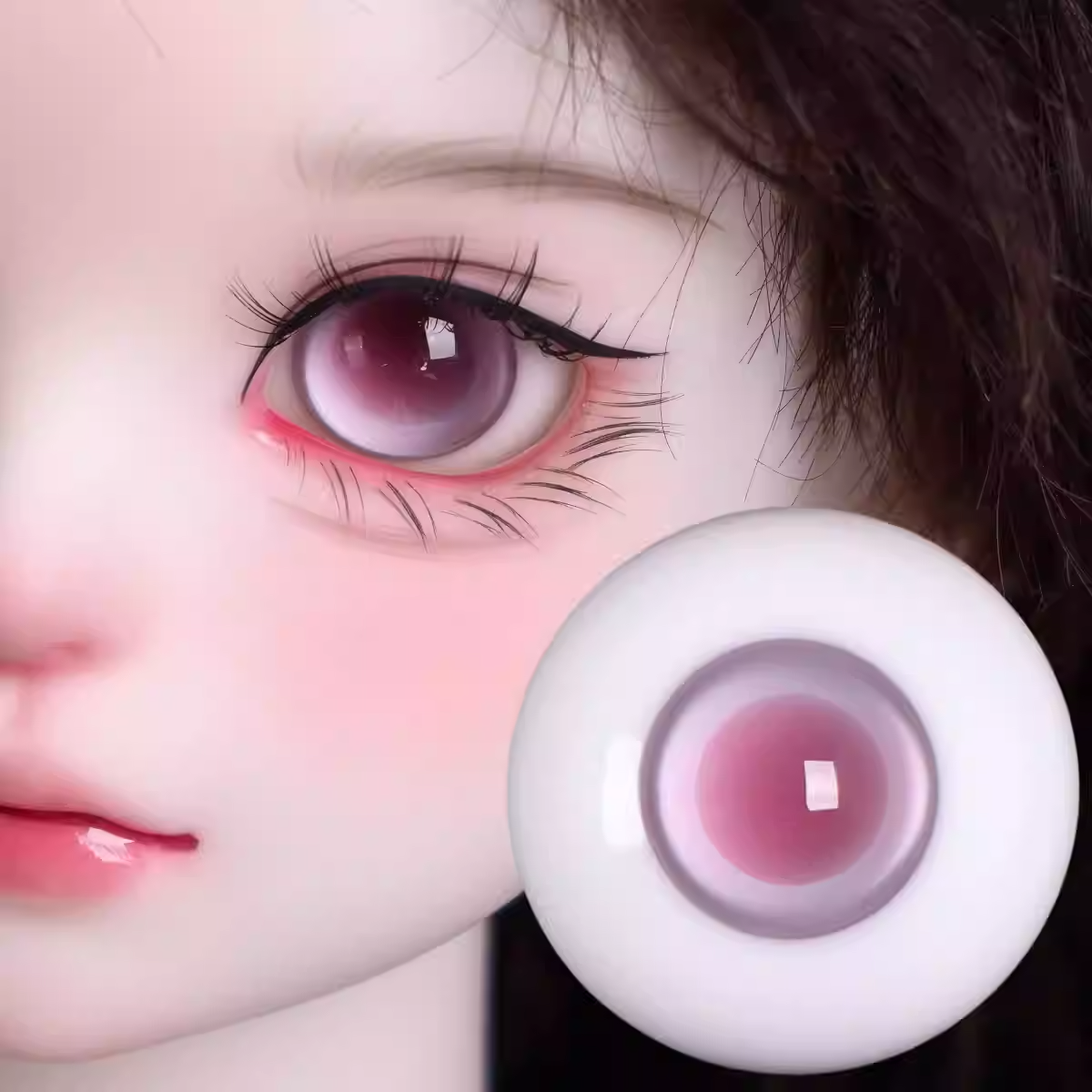 Glass round eyes 12-16mm- light purple - BJD doll eyes