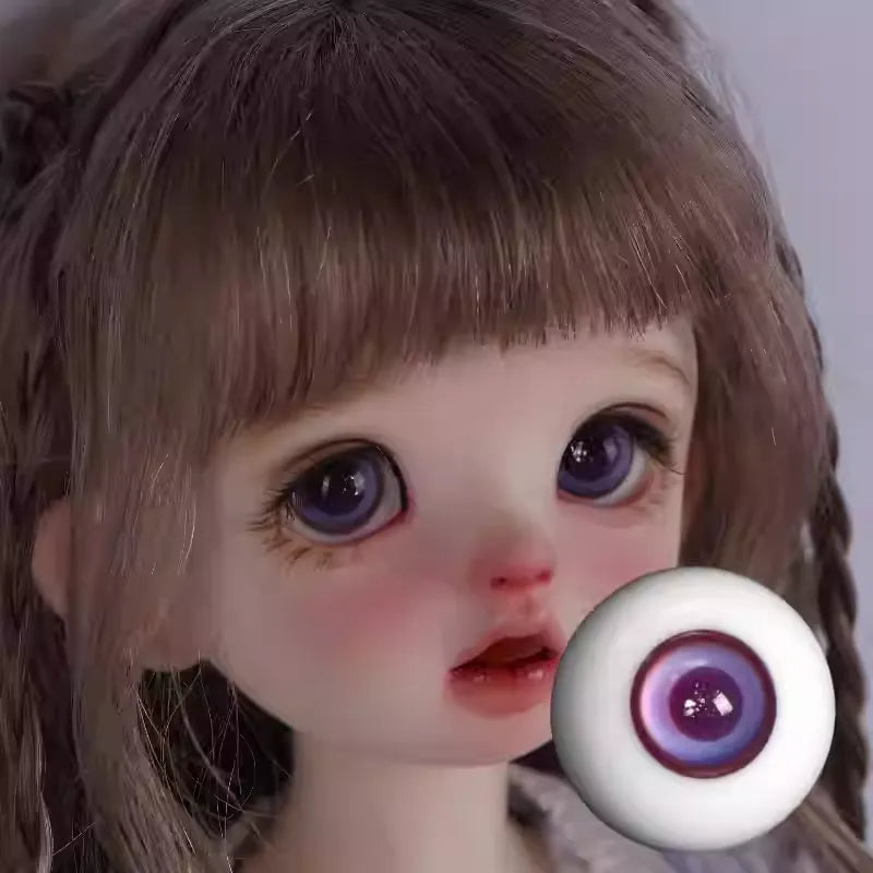 Glass glitter eyes 12-18mm - pinkish purple - BJD doll eyes
