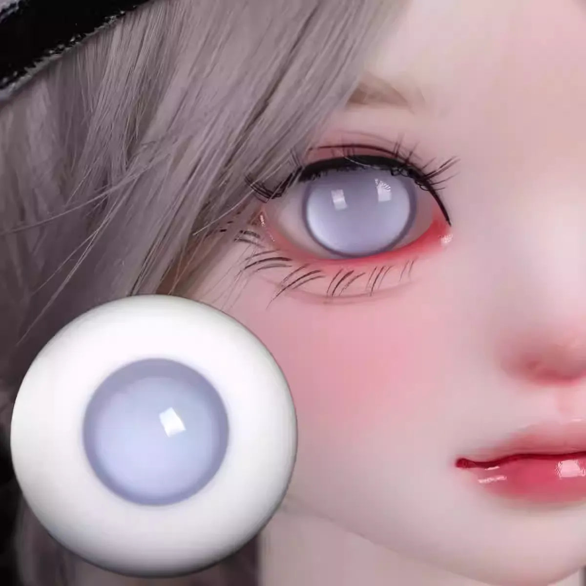 Glass pupil-less solid color eyes 12-18mm - light blue - BJD doll eyes
