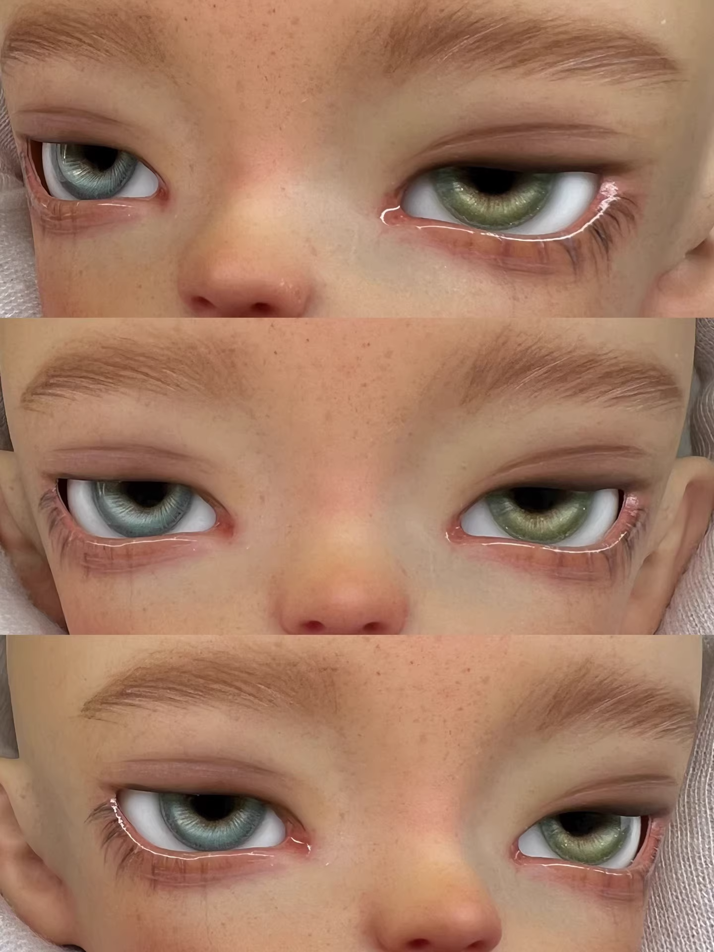 Resin round pupil eyeballs 12-16mm- Fresh mint green - BJD doll eyes