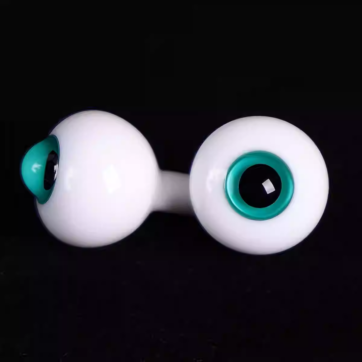 Glass round pupil eyes 12-18mm- blue-green - BJD doll eyes