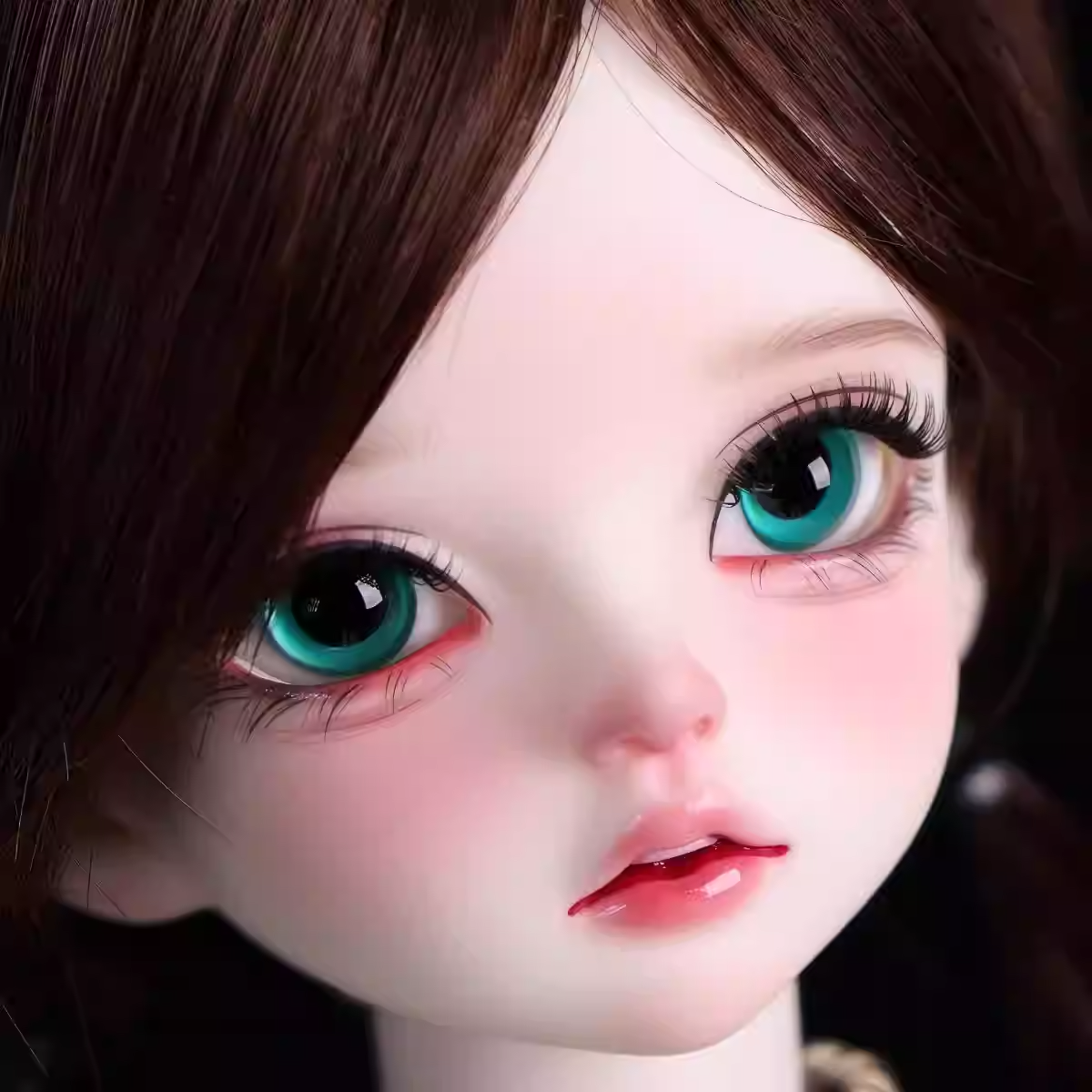 Glass round pupil eyes 12-18mm- blue-green - BJD doll eyes