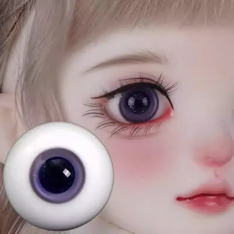 Glass glitter eyes 12-18mm - Purple - BJD doll eyes