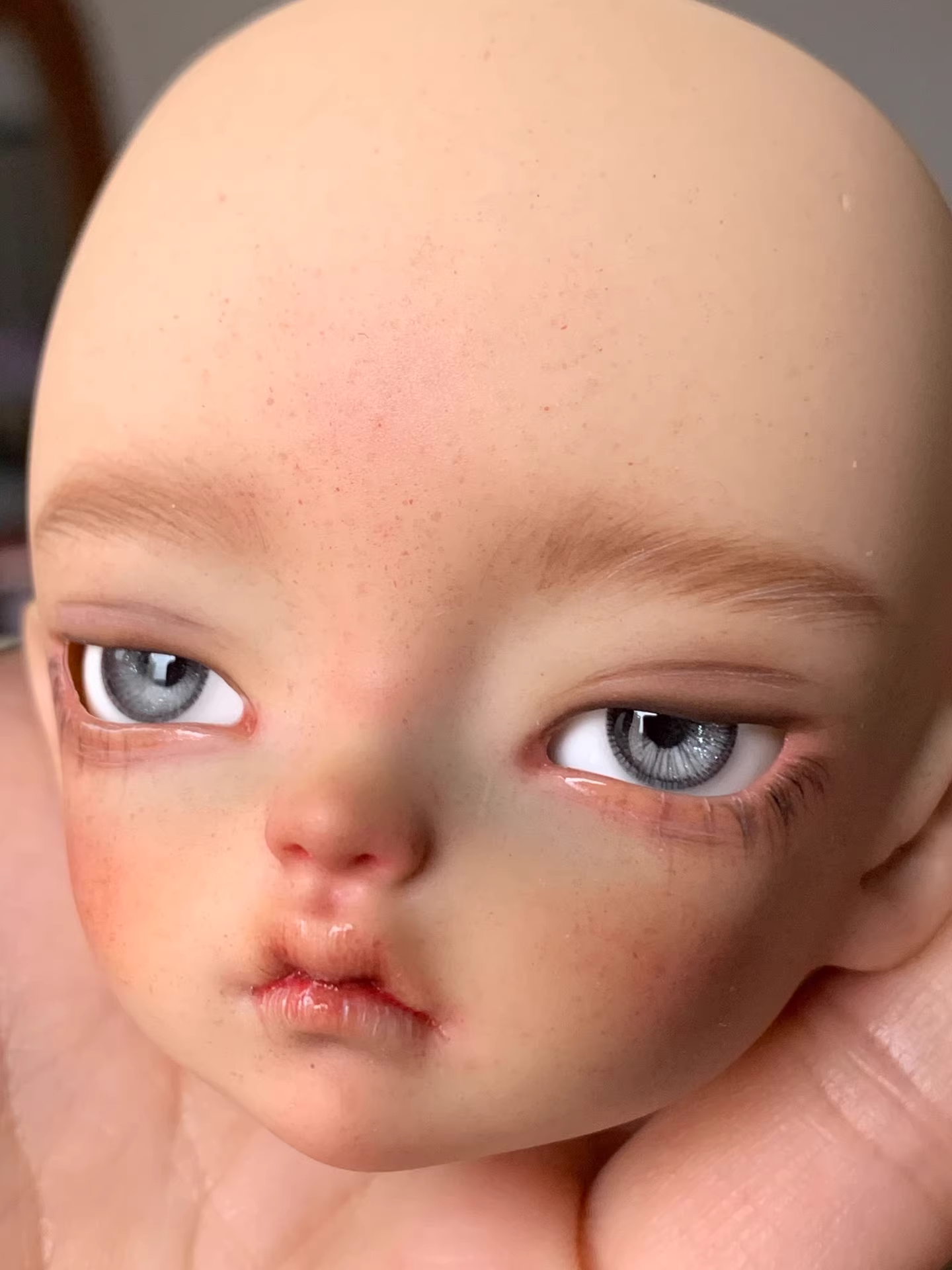 Resin round pupil 14-16mm- natural black - BJD doll eyes