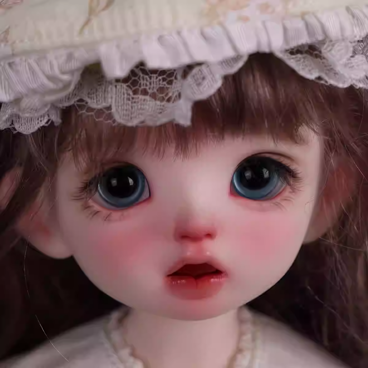 Glass round pupil eyes 12-18mm- navy blue - BJD doll eyes