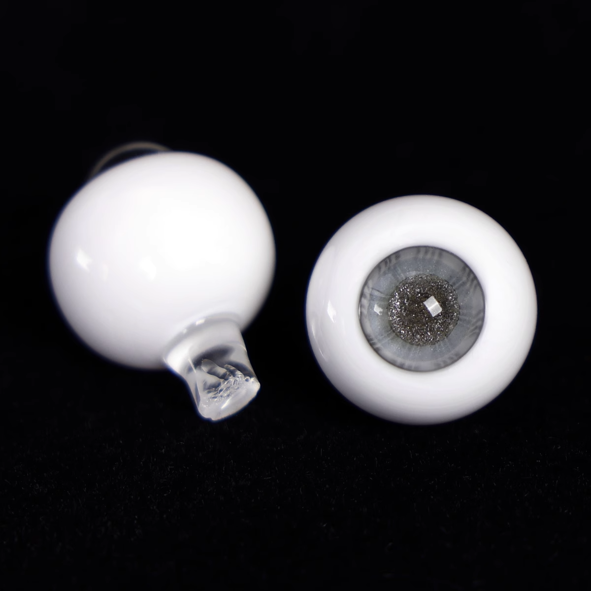 Glass glitter eyes 12-18mm- silver color - BJD doll eyes