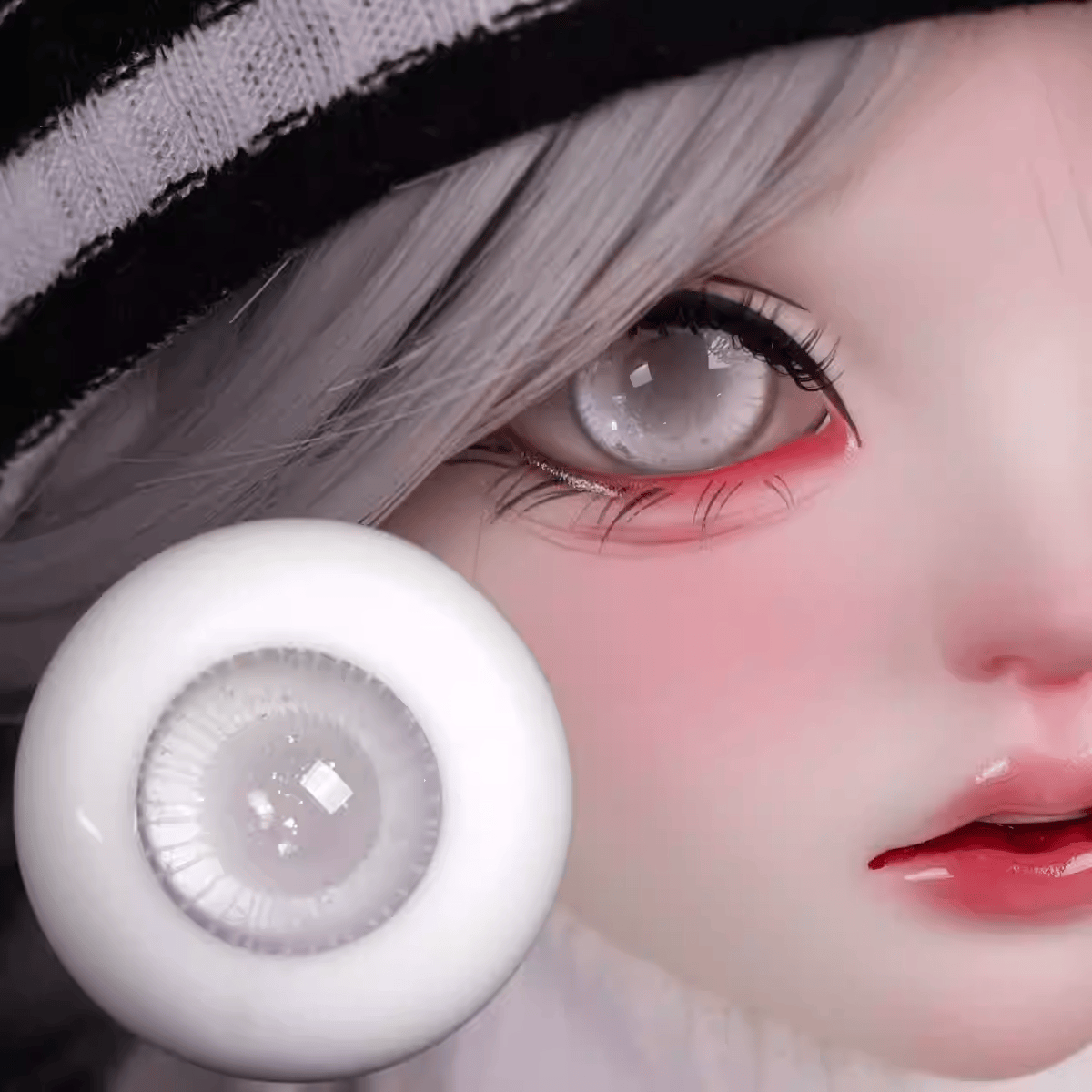 Glass glitter eyes 12-18mm- gray - BJD doll eyes