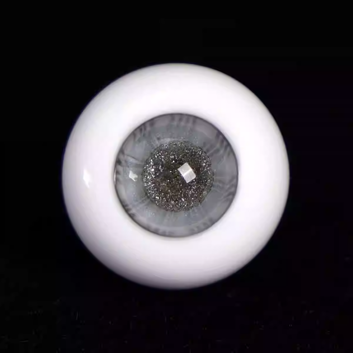 Glass glitter eyes 12-18mm- silver color - BJD doll eyes