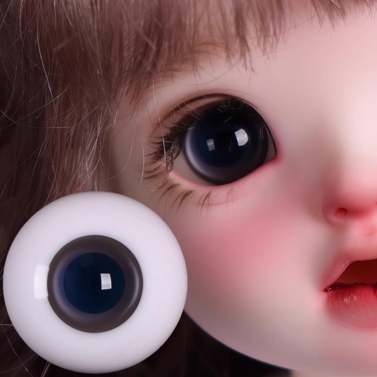 Glass round eyes 12-18mm- Gray, purple and dark blue - BJD doll eyes
