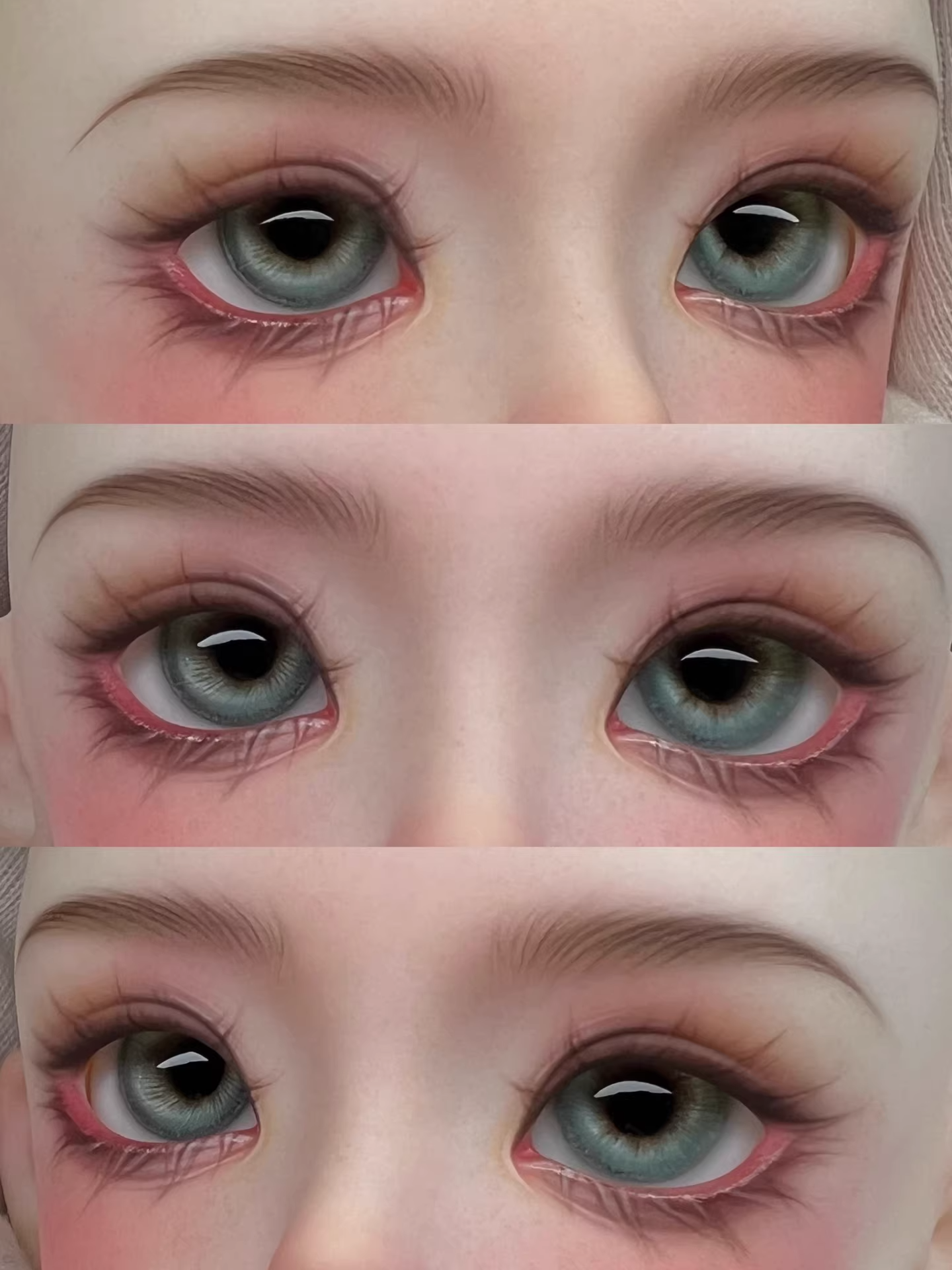 Resin round pupil eyeballs 12-16mm- Fresh mint green - BJD doll eyes