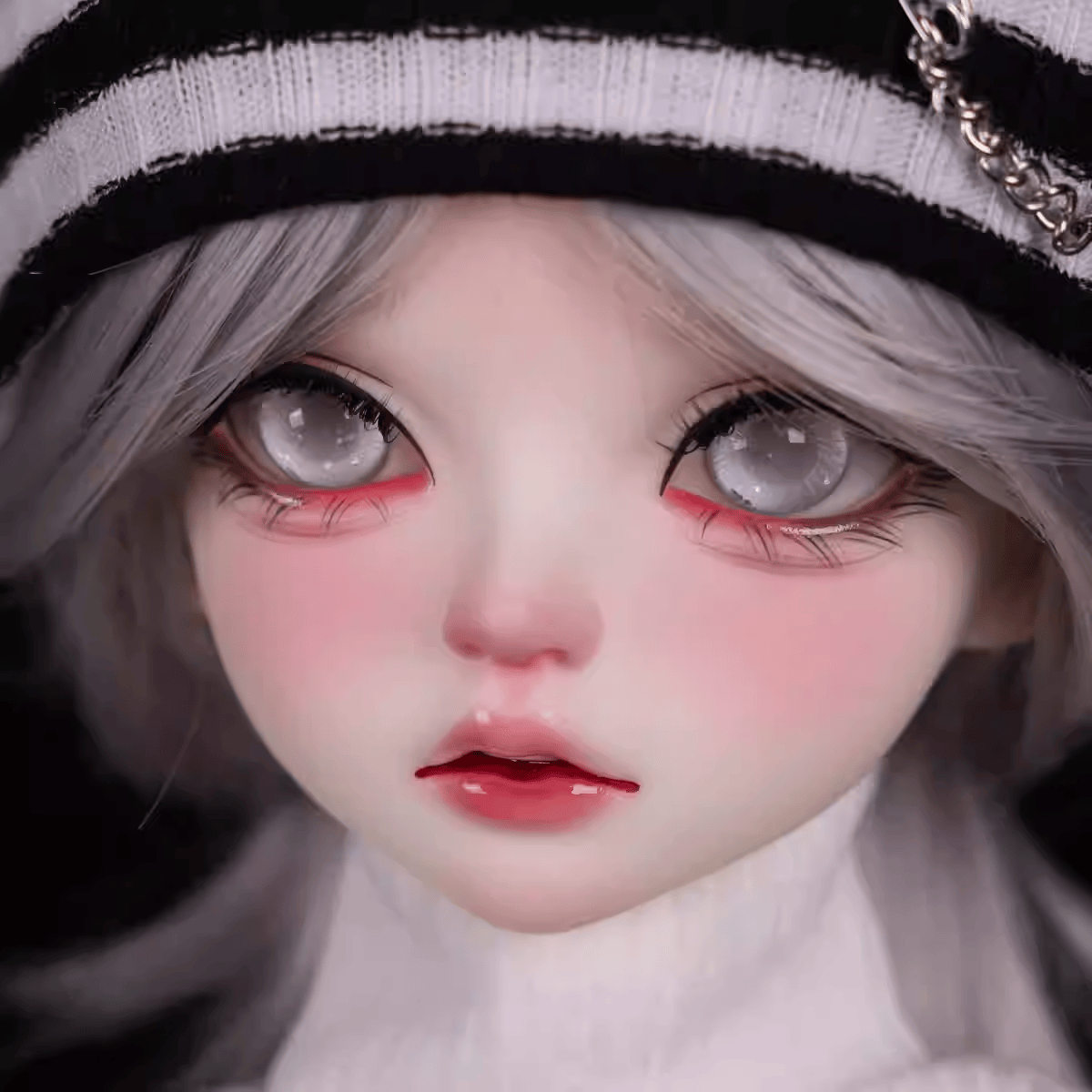 Glass glitter eyes 12-18mm- gray - BJD doll eyes