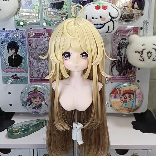 Blonde Brown Gradient Long Straight Hair Wig-for 1/3