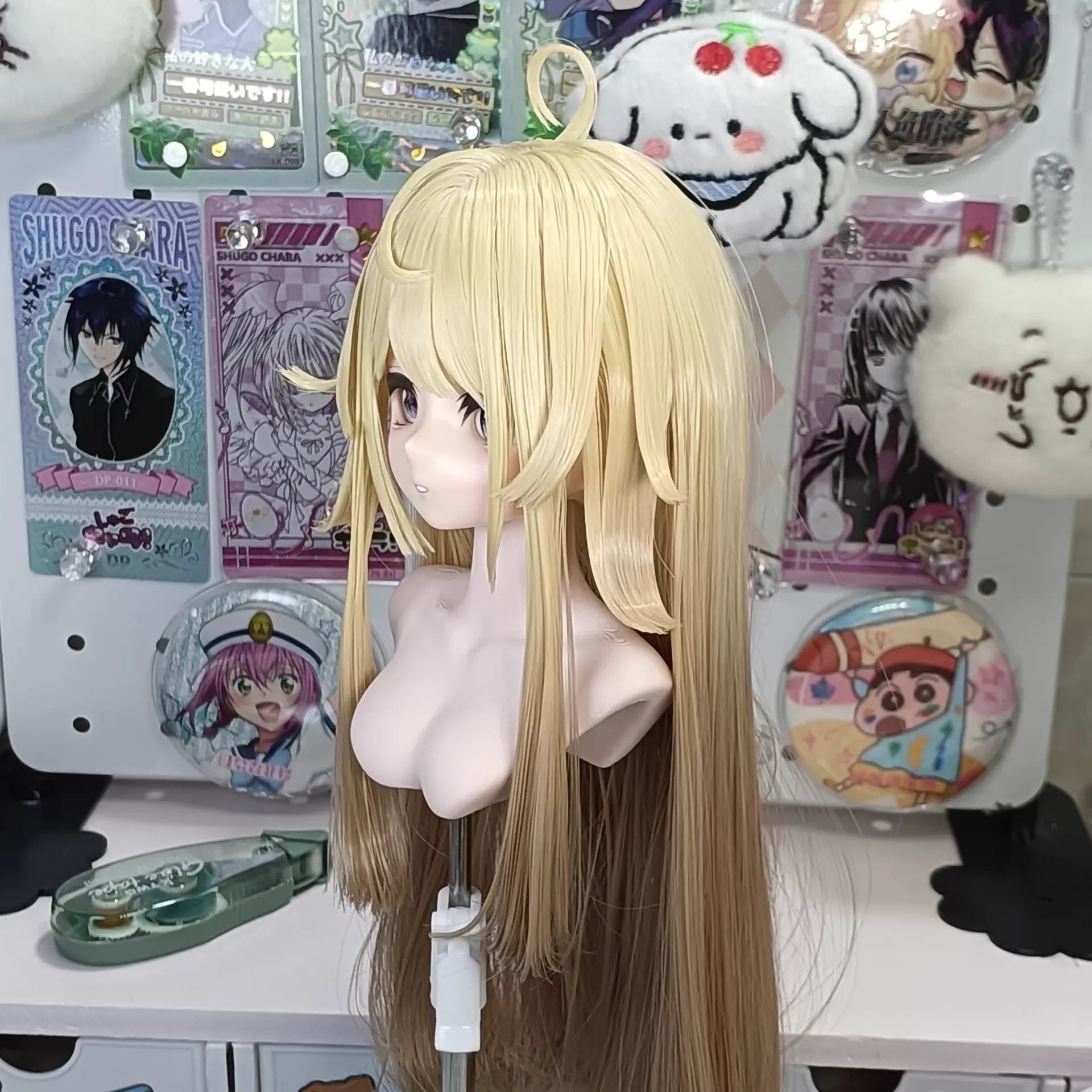 Blonde Brown Gradient Long Straight Hair Wig-for 1/3