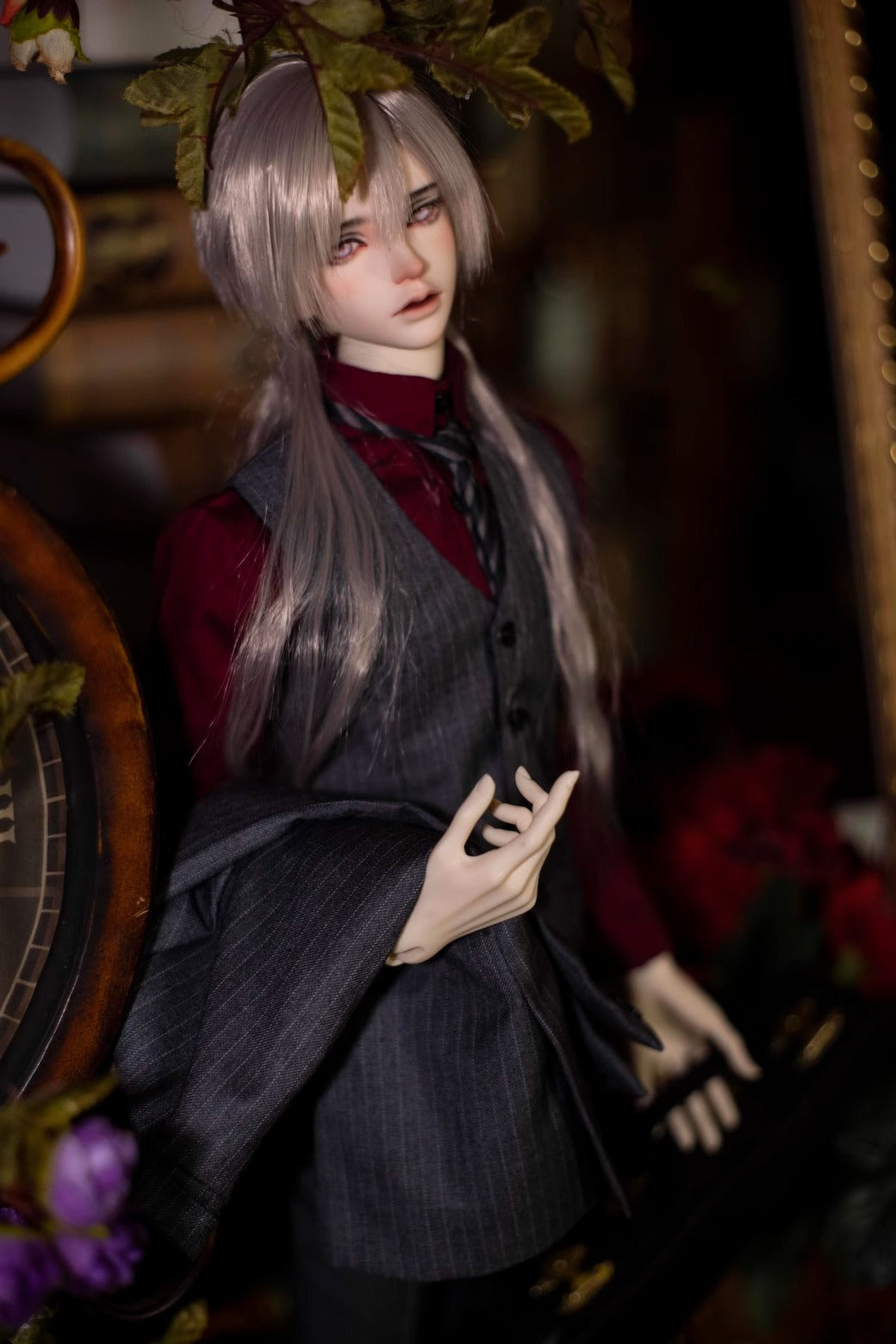Elegant Gray Striped Suit Suit for BJD doll