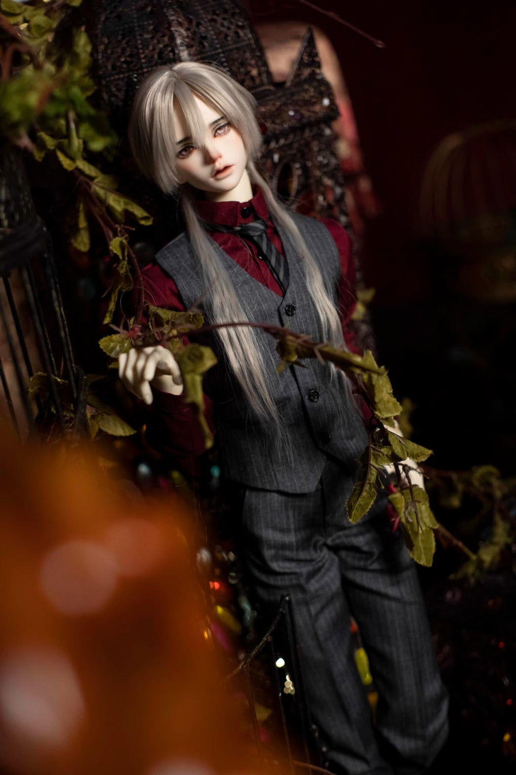 Elegant Gray Striped Suit Suit for BJD doll