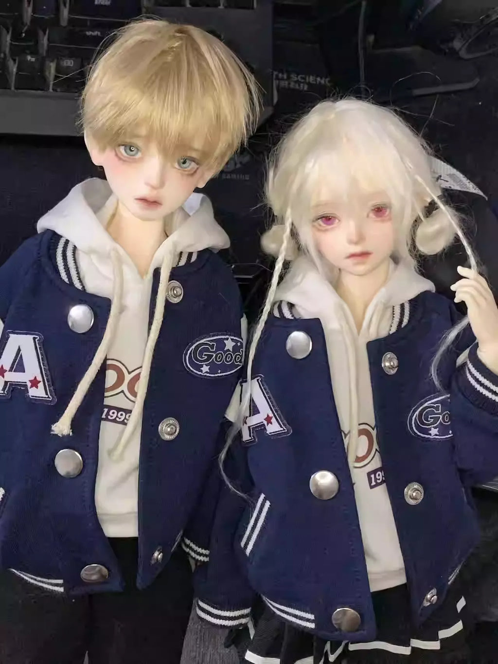 Stylish Everyday Baseball Jersey Jacket Set for 1/4 bjd doll-Jacket, sweater and pants