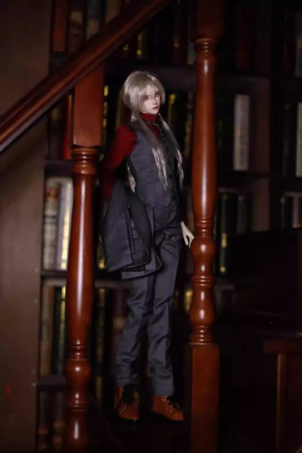 Elegant Gray Striped Suit Suit for BJD doll